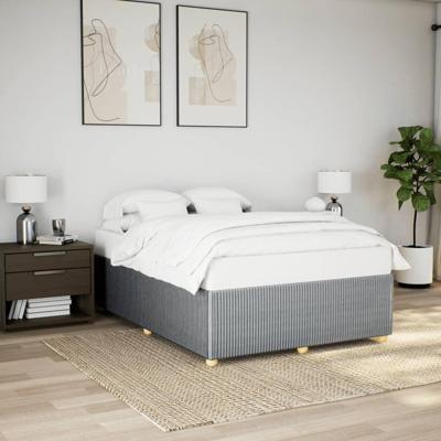 Bedframe zonder matras stof lichtgrijs 140x190 cm