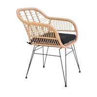 Artichok Madelein rotan tuinstoel naturel - met armleuning en - thumbnail