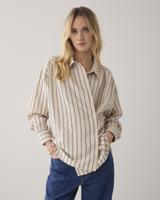 Summum Blouse Adjustable Chenille Stripe 2s3455-12374 Blouse 107 Ivory Midnight Blue - thumbnail