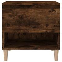 Nachtkastje 50x46x50 cm bewerkt hout gerookt eikenkleurig - thumbnail