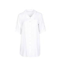 Paprika gestreepte blouse wit/grijs - thumbnail