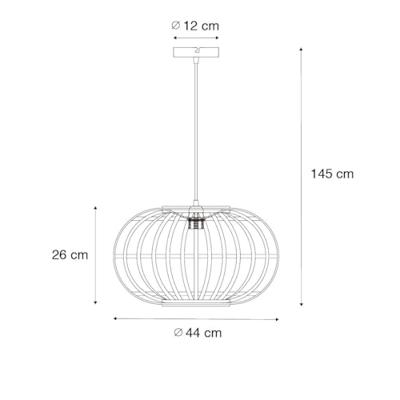 QAZQA Oosterse hanglamp bamboe 44 cm - Amira QAZQA Oosterse hanglamp bamboe 44 cm - Amira