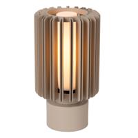 Lucide LAMBRES - Tafellamp - Ø 15 cm - 1xE27 - Taupe - thumbnail