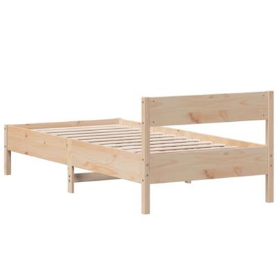 Bedframe zonder matras massief grenenhout 75x190 cm