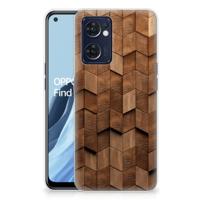 Bumper Hoesje voor OPPO Reno 7 5G | Find X5 Lite Wooden Cubes - thumbnail