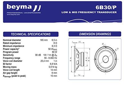 Beyma 6B30/P studio bas luidspreker