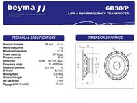 Beyma 6B30/P studio bas luidspreker - thumbnail