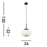 Searchlight Glazen hanglampLumina Ø 24cm - 10272-1BK - thumbnail