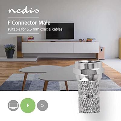 Nedis CSBW41907ME F-connector Male 5,5 Mm Twist-on Metaal