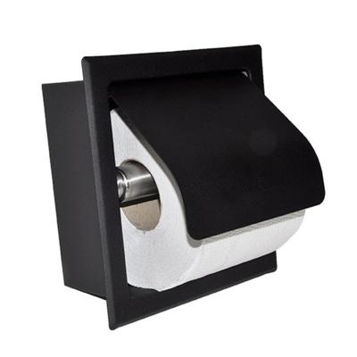 Wiesbaden Inbouw Toiletrolhouder Sunk met Klep Mat Zwart