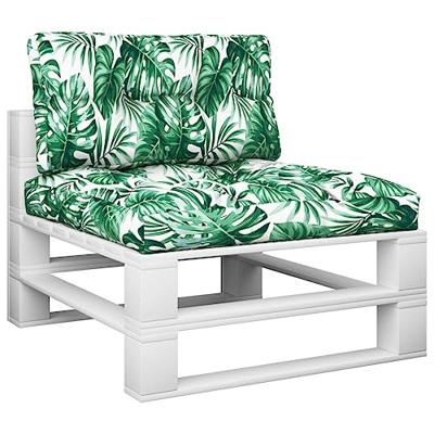 VidaXL Palletkussens 2 st stof bladpatroon
