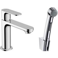 Hansgrohe Rebris S ééngreeps wastafelmengkraan 110 met bidette handdouche en doucheslang 160 cm zonder afvoer, chroom - thumbnail