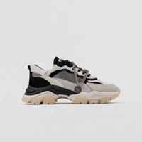 Bronx Tayke-Over leren chunky sneakers off white/zwart - thumbnail