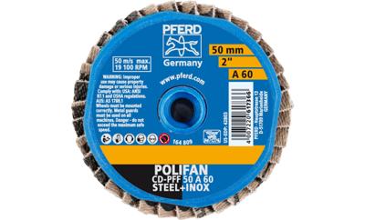 PFERD TOOLS 42719106 CD PFF 50 A 60 Lamellenschijf Diameter 50 mm Brons, Titanium, Titaniumlegering, Koper, Messing, RVS, Grijs/grauw sferoïdisch gietijzer,