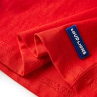 Kindershirt met lange mouwen fietsprint 128 rood - thumbnail