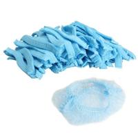 200 PCS non-woven wegwerp geplooid anti stof hoed Badmutsen voor Spa Hair Salon Beauty (blauw) - thumbnail