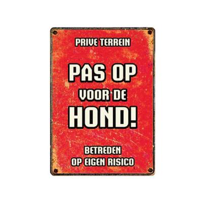 PLENTY GIFTS WAAKBORD BLIK PAS OP VOOR DE HOND 15X21 CM