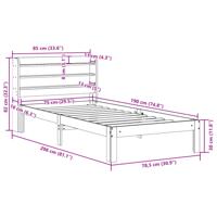 Bedframe met hoofdeinde zonder matras 100x200 cm wit - thumbnail