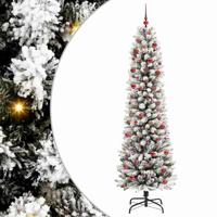 Kunstkerstboom met 300 LED Wit 210 cm PVC en Metaal en Plastic - thumbnail