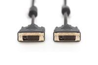 Digitus AK-320101-100-S DVI-kabel DVI Aansluitkabel DVI-D 24+1-polige stekker, DVI-D 24+1-polige stekker 10.00 m Zwart Schroefbaar, Met Ferrietkern - thumbnail