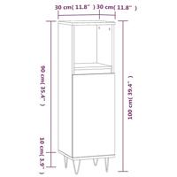 Badkamerkast 30x30x100 cm bewerkt hout wit - thumbnail