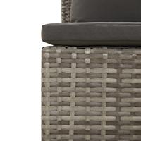 Tuinmiddenbank met kussens poly rattan grijs - thumbnail