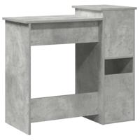 Bureau met schappen 84x40x78 cm bewerkt hout betongrijs - thumbnail
