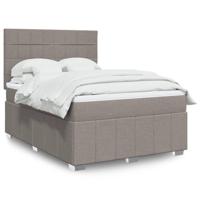 Boxspring met matras stof taupe 140x200 cm - thumbnail