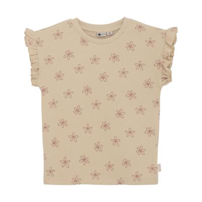 Daily7 Zomer T-shirt S/S meisjes - zand - bloemen