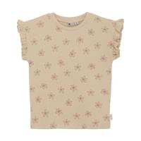 Daily7 Zomer T-shirt S/S meisjes - zand - bloemen - thumbnail