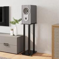 Luidsprekerstandaards 2 st 4 pijlers gehard glas zwart - thumbnail