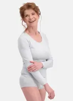 2-pak shirts dames - Lange Mouw - Lara - Bamboe vrouwen ondershirt ronde hals - thumbnail