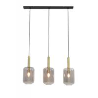 Light & Living Eettafel hanglampLekar 3x E27 - messing met smoke glas - 2946184 - thumbnail