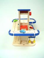 Pintoy houten garage + 3 houten autootjes - thumbnail