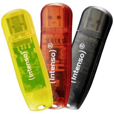 Intenso Rainbow Line USB-stick 32 GB Geel, Rood, Zwart 3502483 USB-A 2.0 Intenso Rainbow Line USB-stick 32 GB Geel, Rood, Zwart 3502483 USB-A 2.0