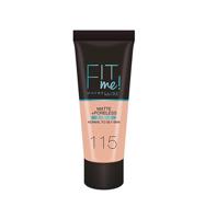 Maybelline Fit Me Matte + Poreless Foundation - 115 Ivory - Medium Dekkende Foundation met Matte Finish voor de Normale tot Vette Huid - 30 ml - thumbnail