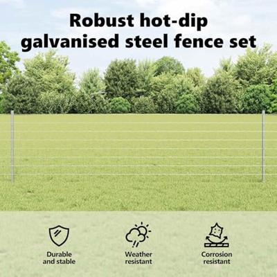 VidaXL Hek met paal zilver 0,6 x 25 m staal