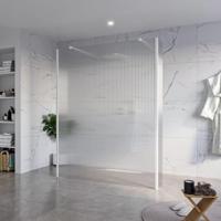 Fortifura Galeria Vrijstaande Inloopdouche - 160x200cm - Helder geribbeld - antikalk - 8mm veiligheidsglas - 2 zijwanden 30cm - wandsteunen en hoekprofielen - Wit mat SW927768 2x/SW797956/SW797945 2x/SW541264 2x - thumbnail