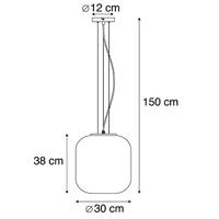 QAZQA Art Deco hanglamp messing met roze glas - Bliss - thumbnail