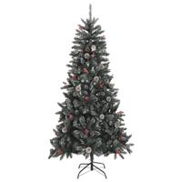 Kunstkerstboom met standaard 210 cm PVC groen - thumbnail
