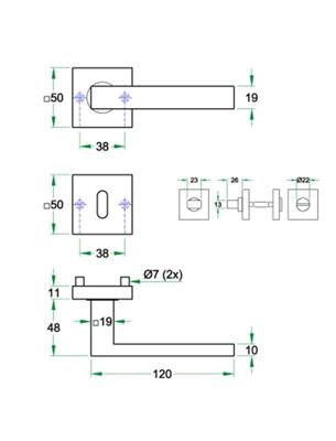 Krukgarn METRO rvs mat WC 8mm