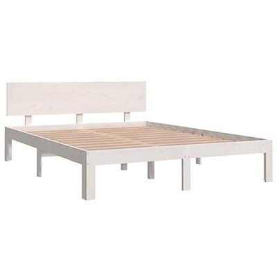 Bedframe massief grenenhout wit 140x190 cm