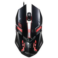 Chasing Leopard V17 USB 2400DPI vier-Speed verstelbare lijnpatroon bekabelde optische gaming muis met LED-adem licht lengte: 1.45 m (Jet Black) - thumbnail
