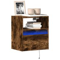 Tv-wandmeubels met LED 2 st 41x31x45 cm gerookt eikenkleurig - thumbnail