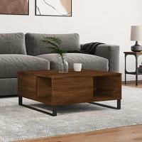 Salontafel 80x80x36,5 cm bewerkt hout bruin eikenkleur - thumbnail