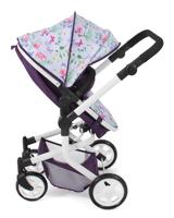 Combi-poppenwagen Mika - Flowers Lila - thumbnail