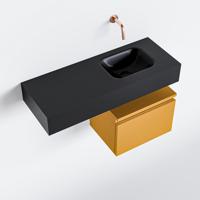 MONDIAZ ANDOR 40cm toiletmeubel ocher. LEX 80cm wastafel urban rechts geen kraangat - thumbnail