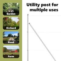 VidaXL Afrasteringspaal 7 pcs zilver staal - thumbnail