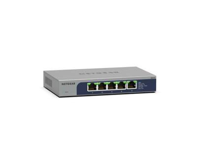 Netgear 5-poorts multi-gigabit 2,5g ethernet unmanaged switch, ms105 (grijs)
