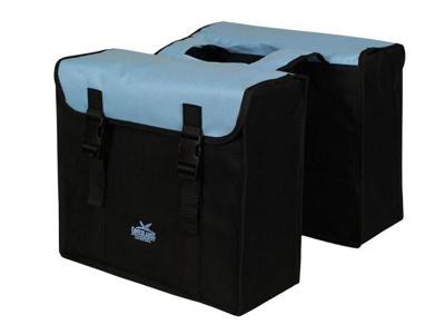 Dubbele fietstas Greenlands 34 liter 37 x 33 x 14cm (2x) - zwart / lichtblauw Dubbele fietstas Greenlands 34 liter 37 x 33 x 14cm (2x) - zwart / lichtblauw